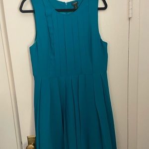 Jcrew factory teal pleated dress